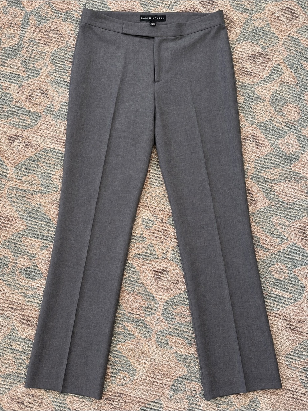 Ralph Lauren Black Label Womens Wool Pants Size 4 Gray Trousers Made USA